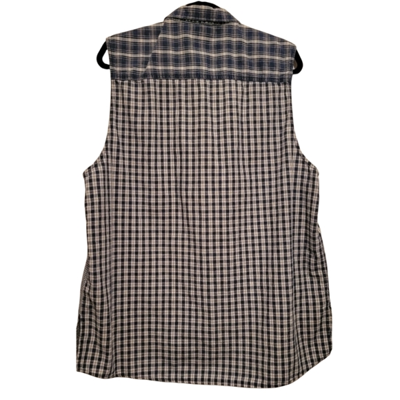 90s/Y2K EXP Jeans short sleeve blue plaid button down shirt | Size L - Picture 2 of 5